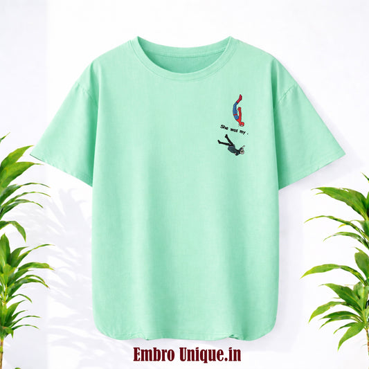 She Was My MJ Embroidery T-Shirt | Heavy GSM Oversized Tee