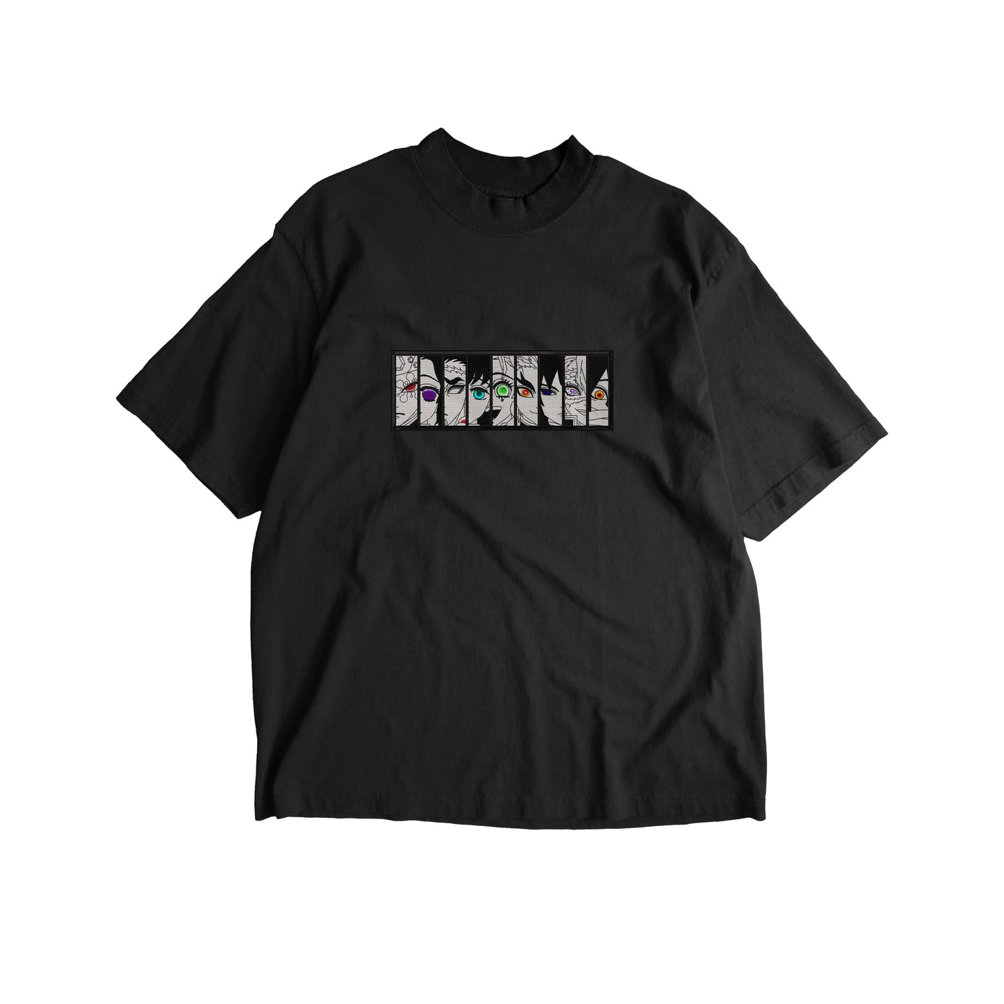Hashira Eyes Premium Anime Eyes Embroidered T-Shirt – Anime Warrior Eyes Design Embroidered T Shirt