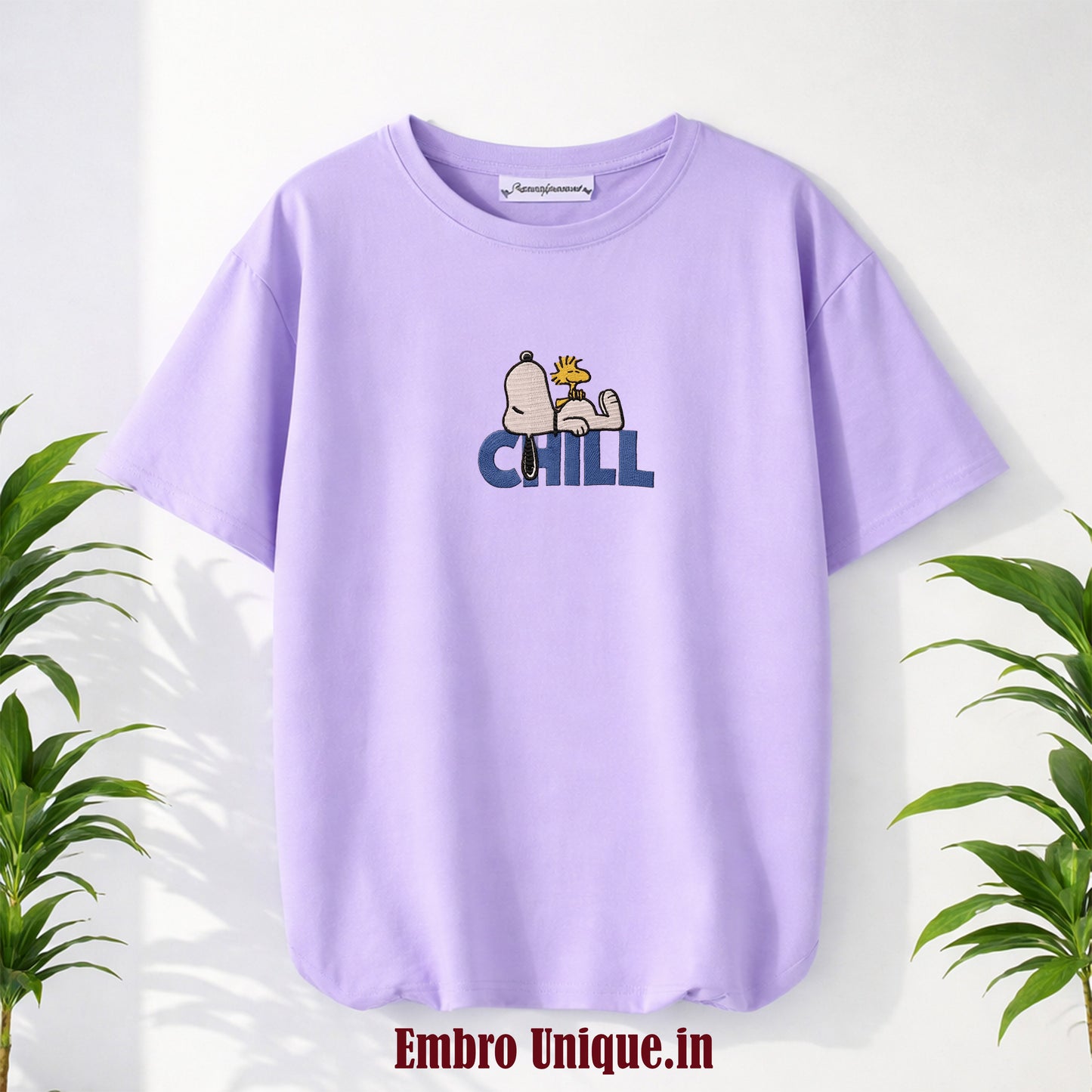 Snoopy Peanuts with Chill Embroidered T Shirt