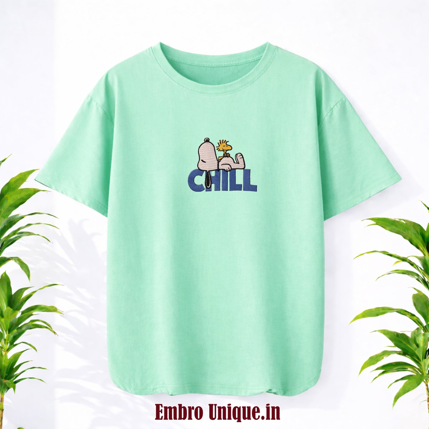 Snoopy Peanuts with Chill Embroidered T Shirt