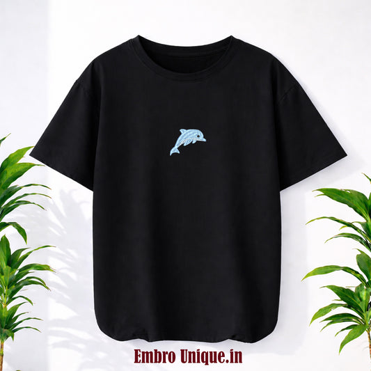 Embroidery Dolphin T Shirt