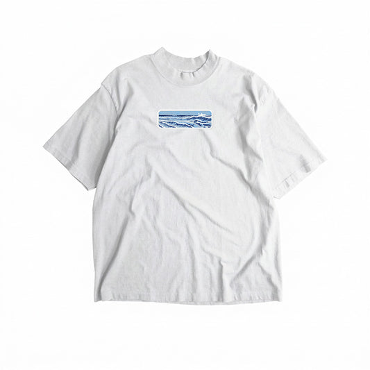 Japanese Waves Embroidered T-Shirt – Premium Ocean Wave Embroidery Tee