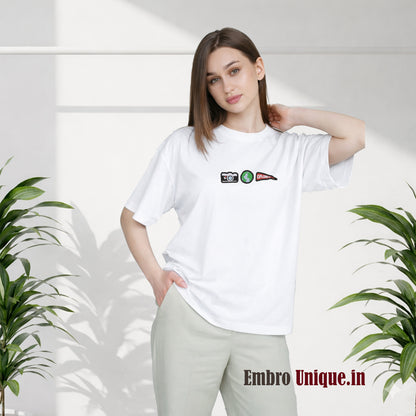 Vacation & Travel Essentials Icons Embroidery T Shirt