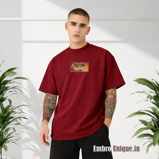 Naruto Embroidered Oversized T-Shirt for Men | Premium Anime Tee India